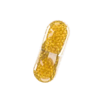 Clear beadlets for capsules. Color: Honey