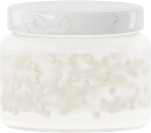 Lustrous pearls for serum. Color: Ivory