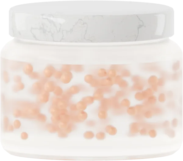 Lustrous pearls for serum. Color: Tangerine