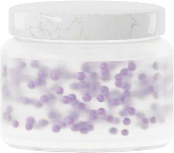 Lustrous pearls for serum. Color: Violet