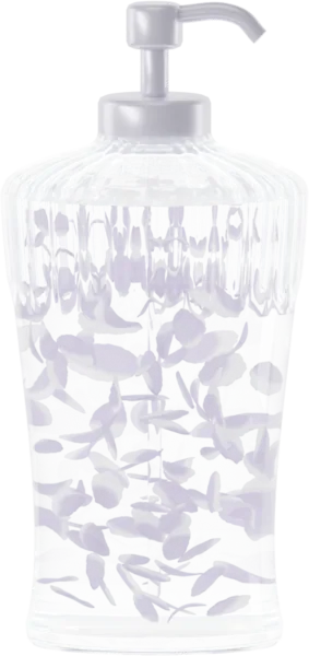 Dual-tone petals for shower gel. Color: Lavender and Porcelain White
