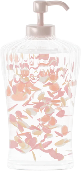 Dual-tone petals for shower gel. Color: Coral, Peach, and Canary Yellow