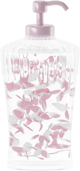 Dual-tone petals for shower gel. Color: Fuchsia and Porcelain White