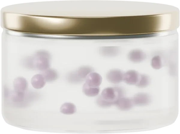 Cream with lavender pearls
