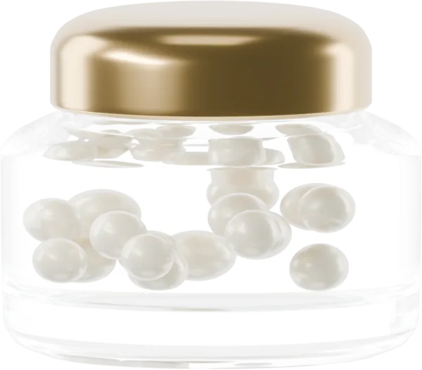 Lustrous pearls for cream. Color: Ivory